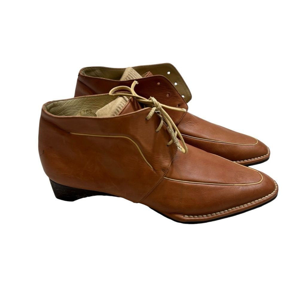 Women’s Audley London Tan‎ Genuine Leather Lace Up Boots Size 39